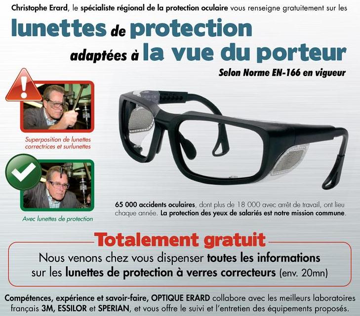 Lunettes de protection - Optique Erard, votre opticien à Audincourt